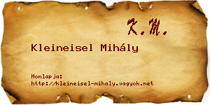 Kleineisel Mihály névjegykártya
